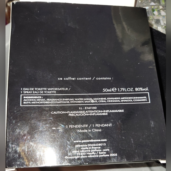 Black XS EDT for Men by Paco Rabanne with Bonus Silvertone Chain & Pendant/Ring - Picture 10 of 16